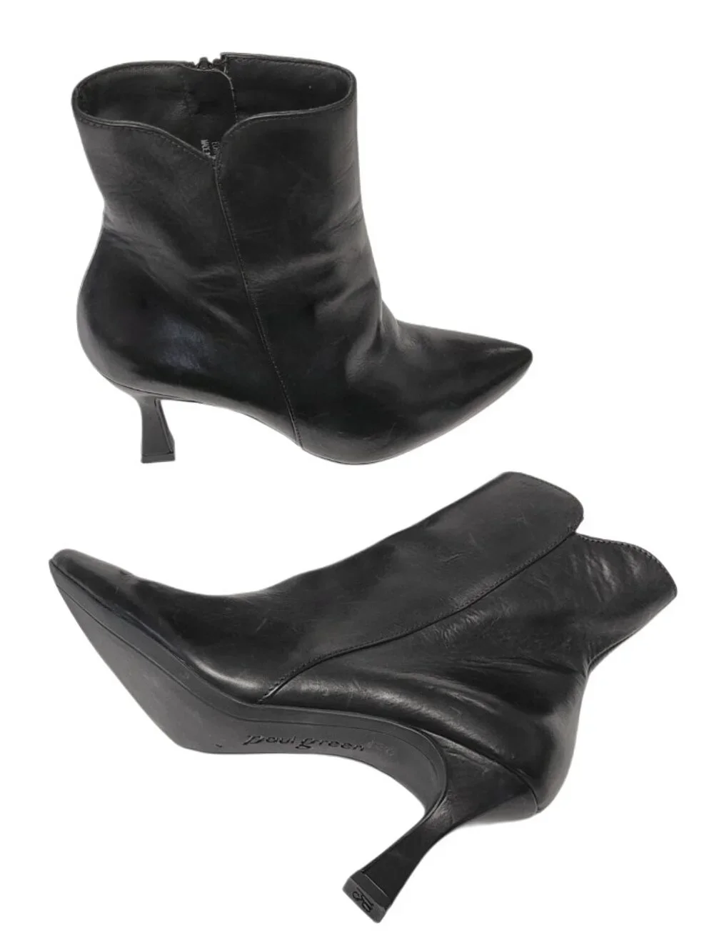 Paul Green Leather Heeled Pointed Toe Ankle Boot UK4